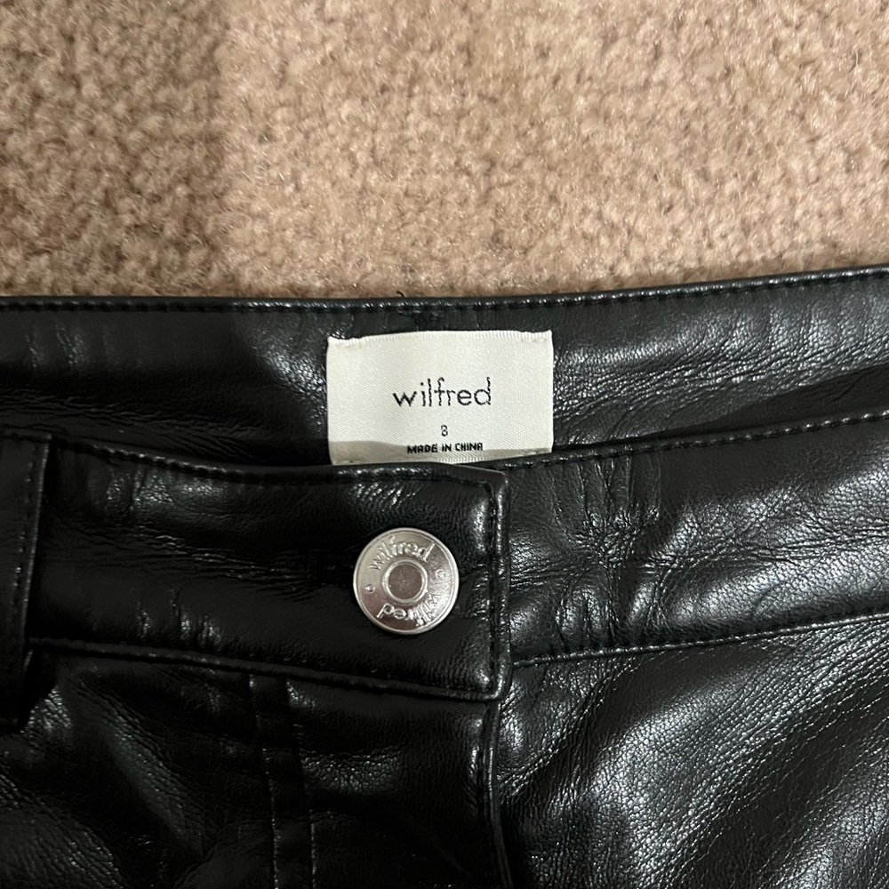 Aritizia faux leather wide leg pant